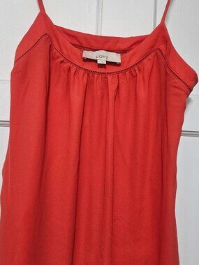 LOFT Red Scoop Neck Spaghetti Strap Sleeveless Camisole
